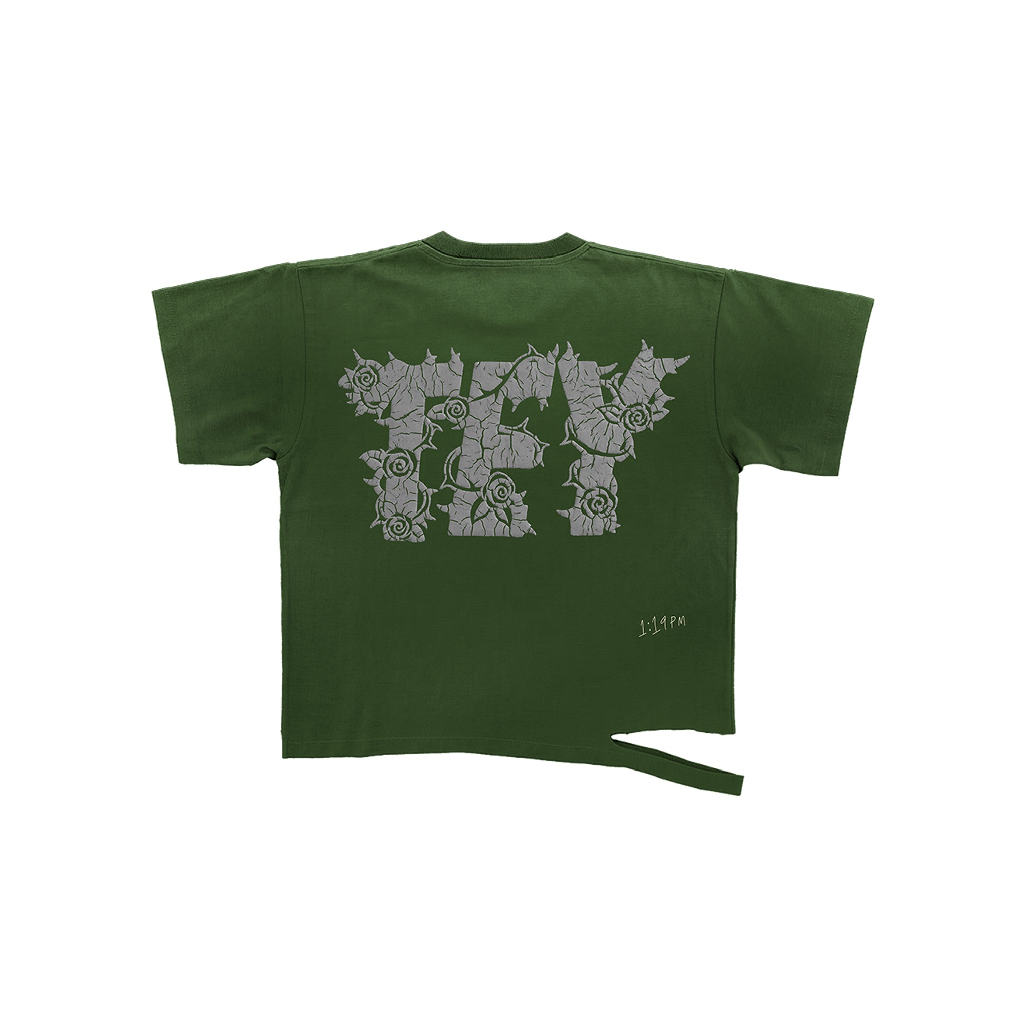 TEY CRACKED ROSES GREEN T-SHIRT