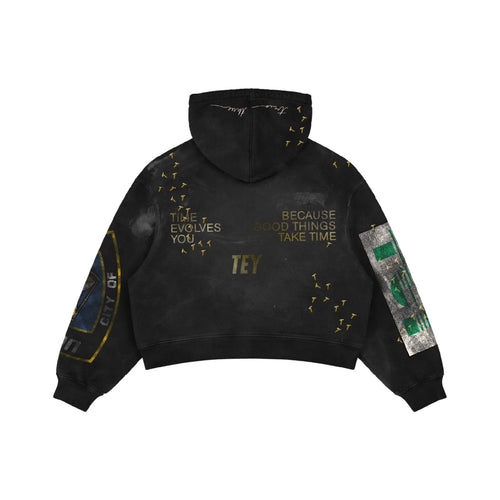 TEY ROSES BLACK HOODIE