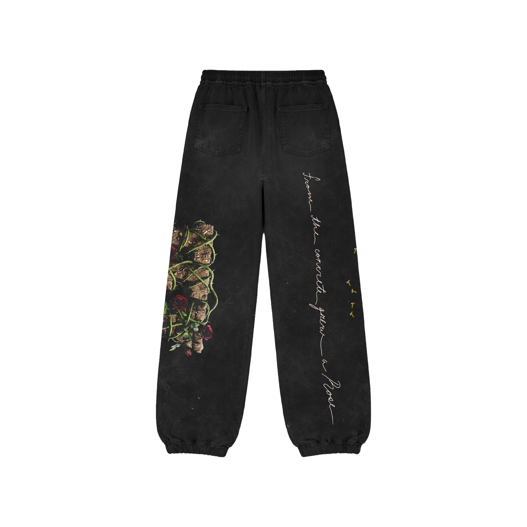 TEY ROSES BLACK SWEATPANTS