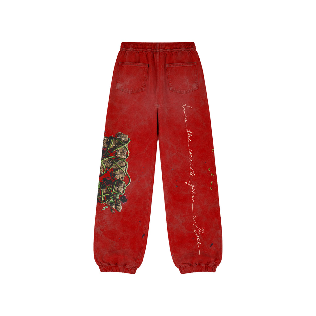 TEY ROSES RED SWEATPANTS