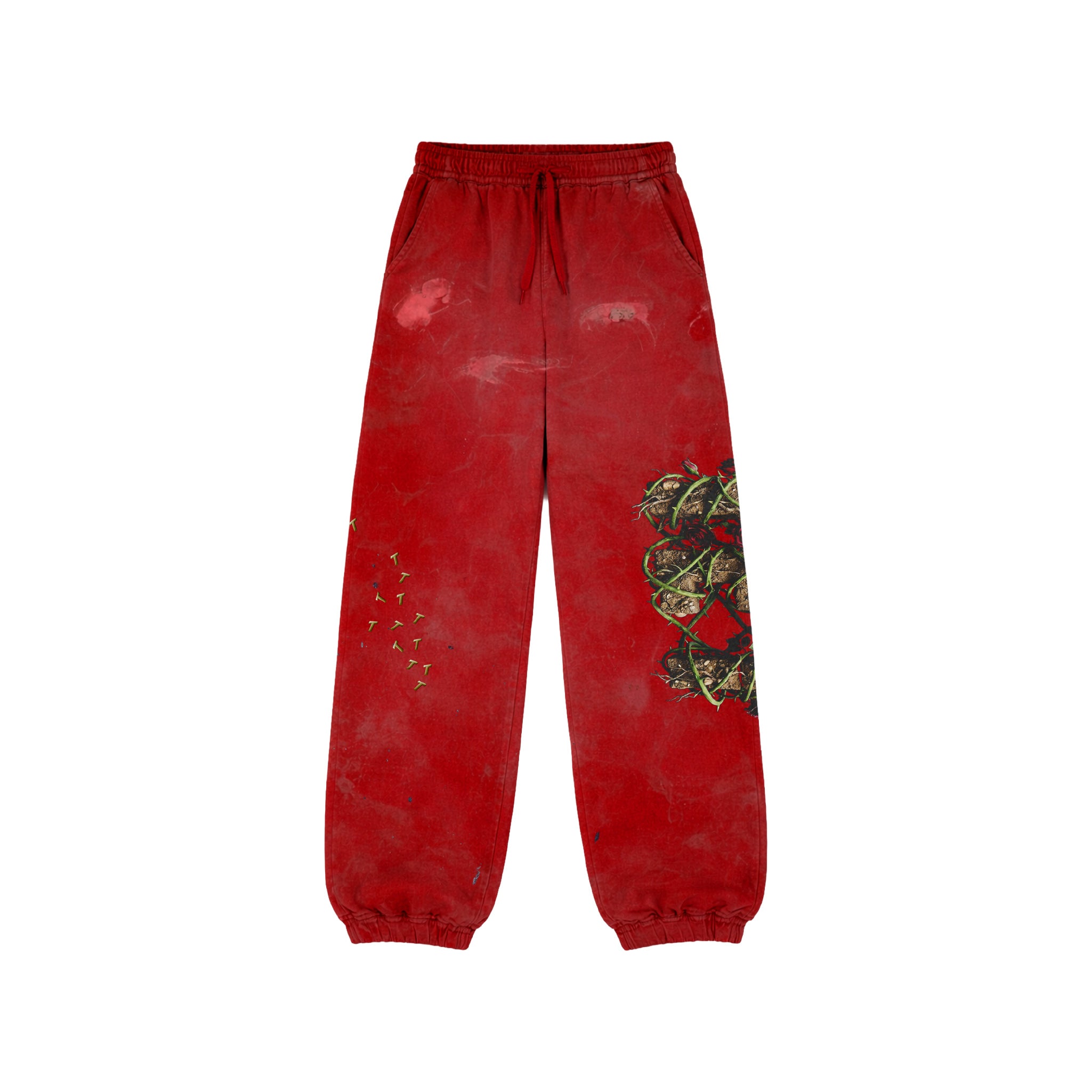 TEY ROSES RED SWEATPANTS