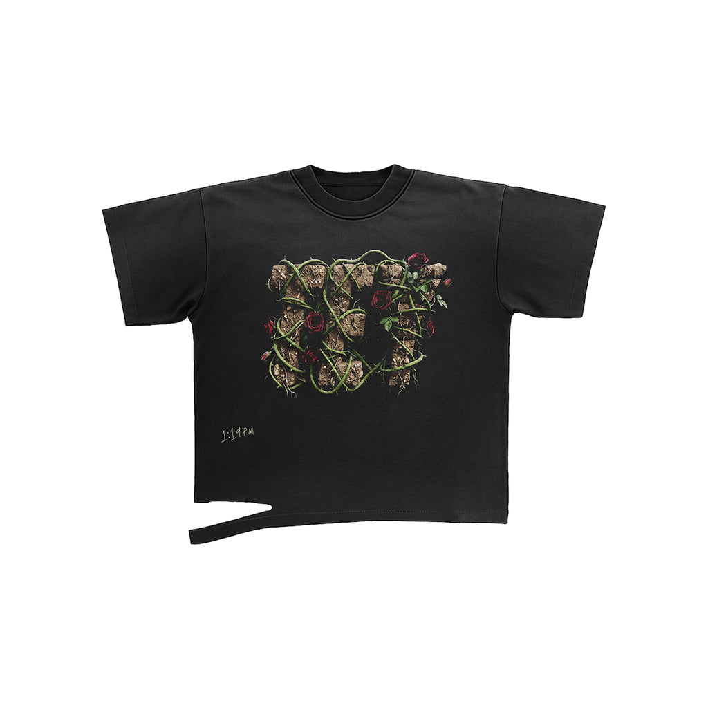 TEY ROSES BLACK T-SHIRT