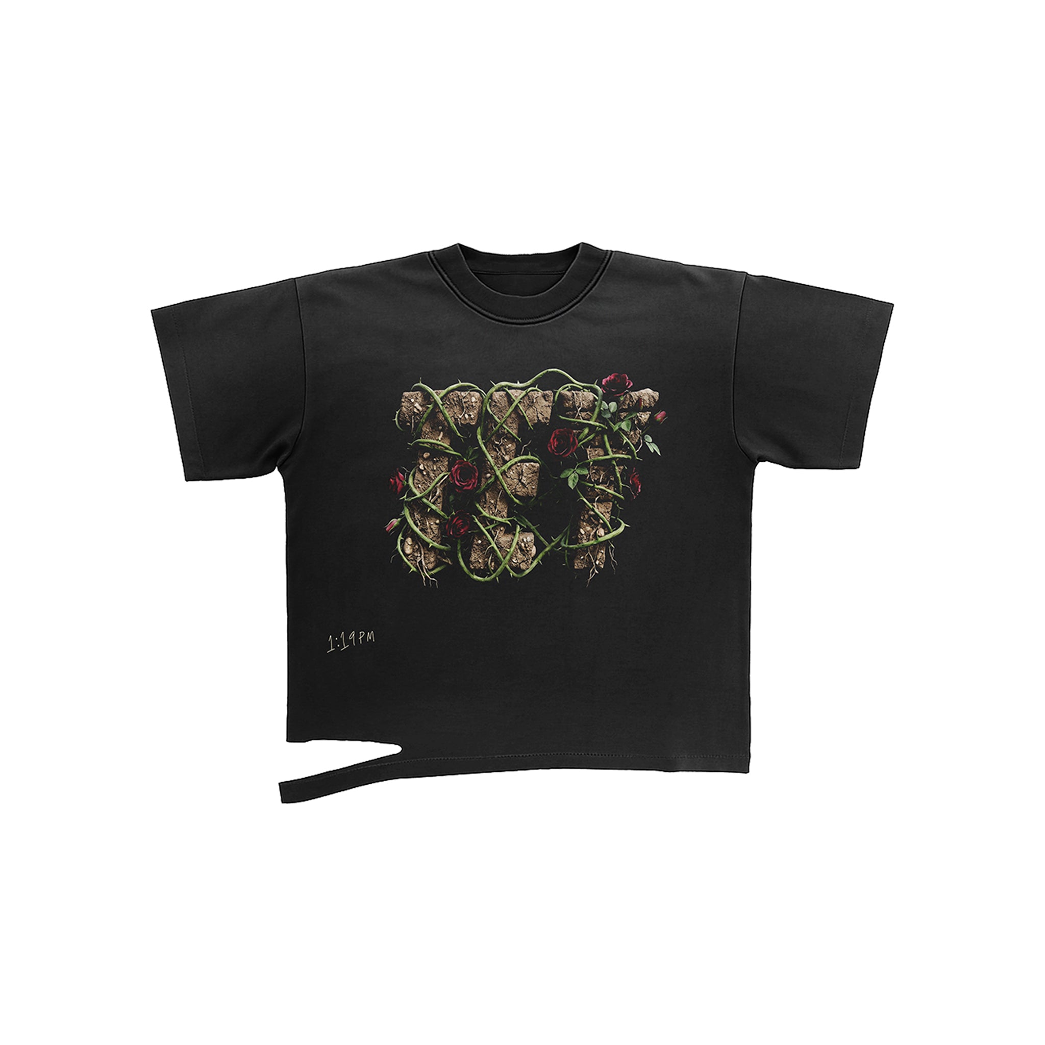 TEY ROSES BLACK T-SHIRT